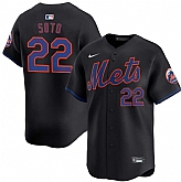 Men's New York Mets #22 Juan Soto Black 2024 Alternate Limited Stitched Jersey Dzhi,baseball caps,new era cap wholesale,wholesale hats