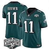 Men's Philadelphia Eagles #11 A.J. Brown Green 2024 New NFC East Champions F.U.S.E. Vapor Untouchable Limited Stitched Jersey,baseball caps,new era cap wholesale,wholesale hats