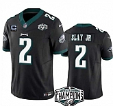 Men's Philadelphia Eagles #2 Darius Slay JR Black 2024 NFC East Champions With 3-Star C Patch F.U.S.E. Vapor Untouchable Limited Stitched Jersey,baseball caps,new era cap wholesale,wholesale hats