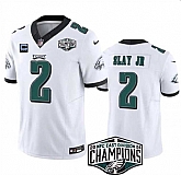 Men's Philadelphia Eagles #2 Darius Slay JR White 2024 NFC Est Champions With 3-Star C Patch F.U.S.E. Vapor Untouchable Limited Stitched Jersey,baseball caps,new era cap wholesale,wholesale hats