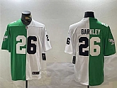 Men's Philadelphia Eagles #26 Saquon Barkley Green White Split Vapor Untouchable Limited Stitched Football Jersey,baseball caps,new era cap wholesale,wholesale hats