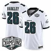 Men's Philadelphia Eagles #26 Saquon Barkley White 2024 New NFC East Champions F.U.S.E. Vapor Untouchable Limited Stitched Jersey,baseball caps,new era cap wholesale,wholesale hats