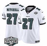 Men's Philadelphia Eagles #27 Quinyon Mitchell White 2024 New NFC East Champions F.U.S.E. Vapor Untouchable Limited Stitched Jersey,baseball caps,new era cap wholesale,wholesale hats