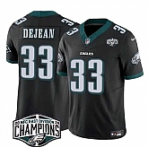 Men's Philadelphia Eagles #33 Cooper DeJean Black 2024 New NFC East Champions F.U.S.E. Vapor Untouchable Limited Stitched Jersey,baseball caps,new era cap wholesale,wholesale hats