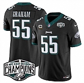 Men's Philadelphia Eagles #55 Brandon Graham Black 2024 NFC East Champions With 4-Star C Patch F.U.S.E. Vapor Untouchable Limited Stitched Jersey,baseball caps,new era cap wholesale,wholesale hats