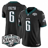 Men's Philadelphia Eagles #6 DeVonta Smith Black 2024 NFC East Champions F.U.S.E. Vapor Untouchable Limited Stitched Jersey,baseball caps,new era cap wholesale,wholesale hats