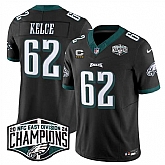 Men's Philadelphia Eagles #62 Jason Kelce Black 2024 NFC East Champions With 4-Star C Patch F.U.S.E. Vapor Untouchable Limited Stitched Jersey,baseball caps,new era cap wholesale,wholesale hats