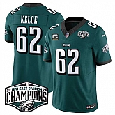 Men's Philadelphia Eagles #62 Jason Kelce Green 2024 NFC East Champions With 4-Star C Patch F.U.S.E. Vapor Untouchable Limited Stitched Jersey,baseball caps,new era cap wholesale,wholesale hats