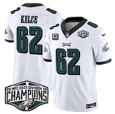 Men's Philadelphia Eagles #62 Jason Kelce White 2024 NFC Est Champions With 4-Star C Patch F.U.S.E. Vapor Untouchable Limited Stitched Jersey,baseball caps,new era cap wholesale,wholesale hats