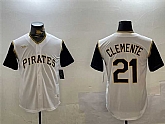 Men's Pittsburgh Pirates #21 Roberto Clemente White Cool Base Stitched Jersey,baseball caps,new era cap wholesale,wholesale hats