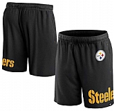 Men's Pittsburgh Steelers Black Shorts,baseball caps,new era cap wholesale,wholesale hats