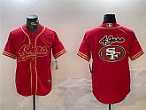 Men's San Francisco 49ers Team Big Logo Red Cool Base Stitched Baseball Jersey,baseball caps,new era cap wholesale,wholesale hats