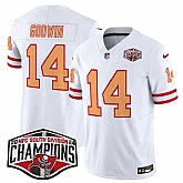 Men's Tampa Bay Buccaneers #14 Chris Godwin White F.U.S.E. 2024 NFC South Champions Limited Stitched Jersey,baseball caps,new era cap wholesale,wholesale hats