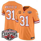 Men's Tampa Bay Buccaneers #31 Antoine Winfield Jr. Orange F.U.S.E. 2024 NFC South Champions With 1-Star C Patch Limited Stitched Jersey,baseball caps,new era cap wholesale,wholesale hats