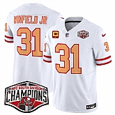 Men's Tampa Bay Buccaneers #31 Antoine Winfield Jr. White F.U.S.E. 2024 NFC South Champions With 1-Star C Patch Limited Stitched Jersey,baseball caps,new era cap wholesale,wholesale hats