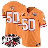 Men's Tampa Bay Buccaneers #50 Vita Vea Orange F.U.S.E. 2024 NFC South Champions With 3-Star C Patch Limited Stitched Jersey,baseball caps,new era cap wholesale,wholesale hats