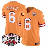 Men's Tampa Bay Buccaneers #6 Baker Mayfield Orange F.U.S.E. 2024 NFC South Champions With 4-Star C Patch Limited Stitched Jersey,baseball caps,new era cap wholesale,wholesale hats