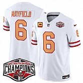 Men's Tampa Bay Buccaneers #6 Baker Mayfield White F.U.S.E. 2024 NFC South Champions With 4-Star C Patch Limited Stitched Jersey,baseball caps,new era cap wholesale,wholesale hats