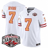 Men's Tampa Bay Buccaneers #7 Bucky Irving White F.U.S.E. 2024 NFC South Champions Limited Stitched Jersey,baseball caps,new era cap wholesale,wholesale hats