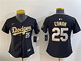 Women's Los Angeles Dodgers #25 Tommy Edman Black Gold Limited Stitched Jersey,baseball caps,new era cap wholesale,wholesale hats