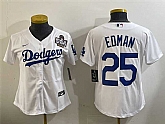 Women's Los Angeles Dodgers #25 Tommy Edman White 2024 World Series Cool Base Stitched Jersey,baseball caps,new era cap wholesale,wholesale hats