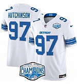 Men's Detroit Lions #97 Aidan Hutchinson White 2024 NFC North Champions F.U.S.E. Vapor Limited Stitched Jersey,baseball caps,new era cap wholesale,wholesale hats