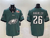 Men's Philadelphia Eagles #26 Saquon Barkley Green 2025 Super Bowl LIX Patch Team Big Logo Vapor Untouchable Limited Stitched Jersey,baseball caps,new era cap wholesale,wholesale hats