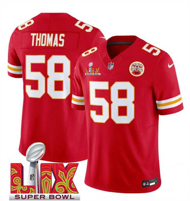 Men & Women & Youth Kansas City Chiefs #58 Derrick Thomas Red 2025 Super Bowl LIX Patch F.U.S.E. Vapor Limited Stitched Jersey,We sell and wholesale Men & Women & Youth Kansas City Chiefs #58 Derrick Thomas Red 2025 Super Bowl LIX Patch F.U.S.E. Vapor Limited Stitched Jersey on line form chian!