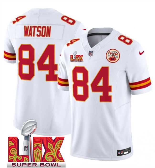 Men & Women & Youth Kansas City Chiefs #84 Justin Watson White 2025 Super Bowl LIX Patch F.U.S.E. Vapor Limited Stitched Jersey,We sell and wholesale Men & Women & Youth Kansas City Chiefs #84 Justin Watson White 2025 Super Bowl LIX Patch F.U.S.E. Vapor Limited Stitched Jersey on line form chian!
