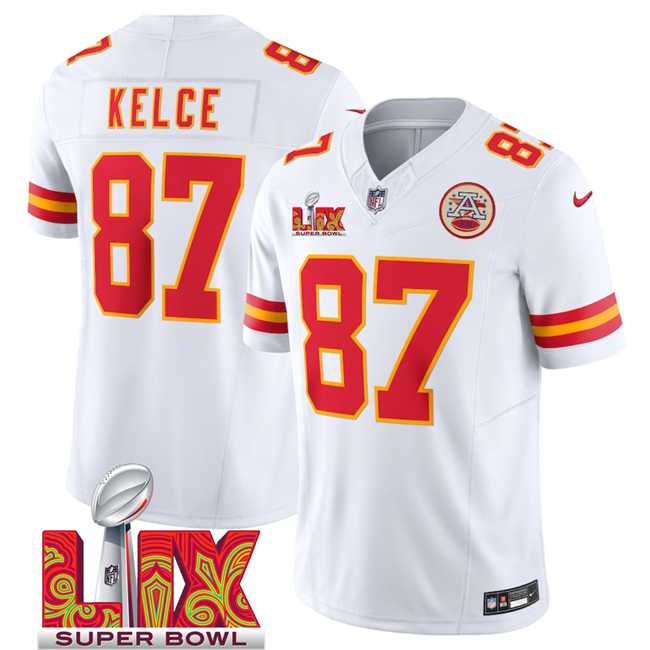 Men & Women & Youth Kansas City Chiefs #87 Travis Kelce White 2025 Super Bowl LIX Patch F.U.S.E. Vapor Limited Stitched Jersey,We sell and wholesale Men & Women & Youth Kansas City Chiefs #87 Travis Kelce White 2025 Super Bowl LIX Patch F.U.S.E. Vapor Limited Stitched Jersey on line form chian!