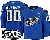 Men's Washington Capitals Customized Blue 50th Anniversary Authentic Jersey