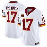 Men & Women & Youth Washington Commanders #17 Terry McLaurin White 2025 F.U.S.E. With 4-star C Patch Throwback Vapor Limited Stitched Jersey